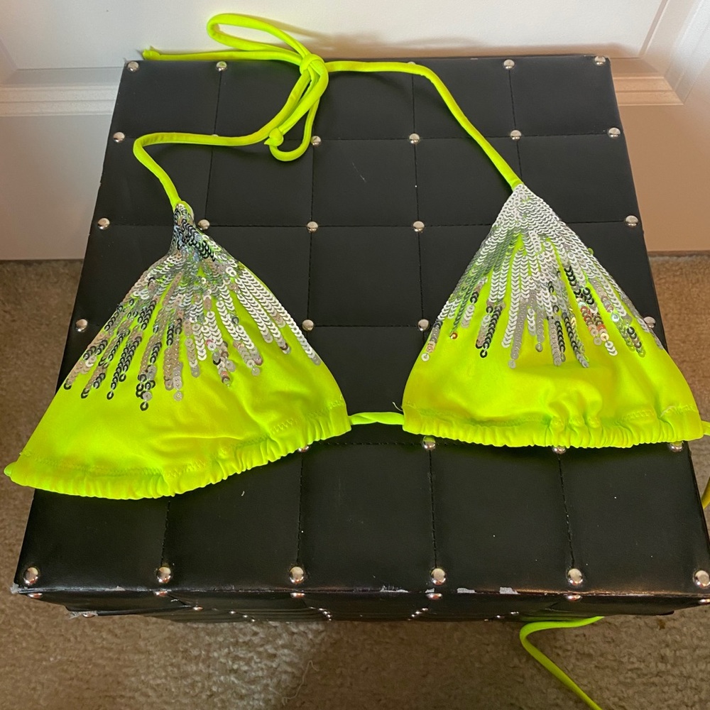 Neon green bikini top